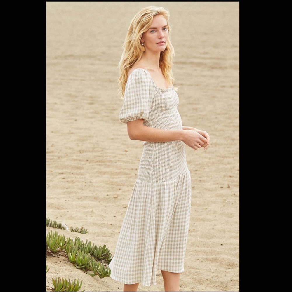 Rachel Pally Briar Gingham Check Midi Dress S